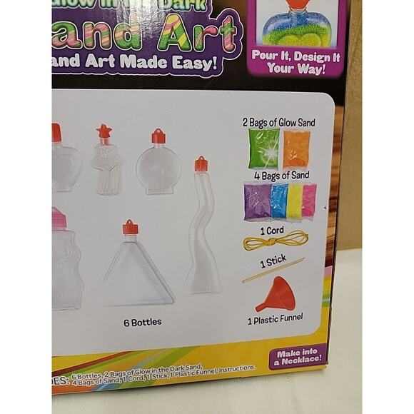 Creative Kids Glow In the Dark Sand Art Activity Kit for Kids Multicolor Sand - Picture 6 of 9